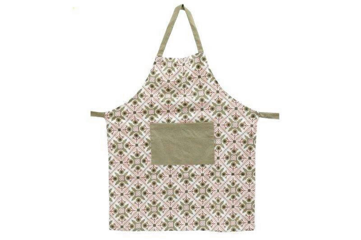 Șorț De Bucătărie roz, măsliniu  - roz/măsliniu, Basics, textil (70/85/0,5cm)