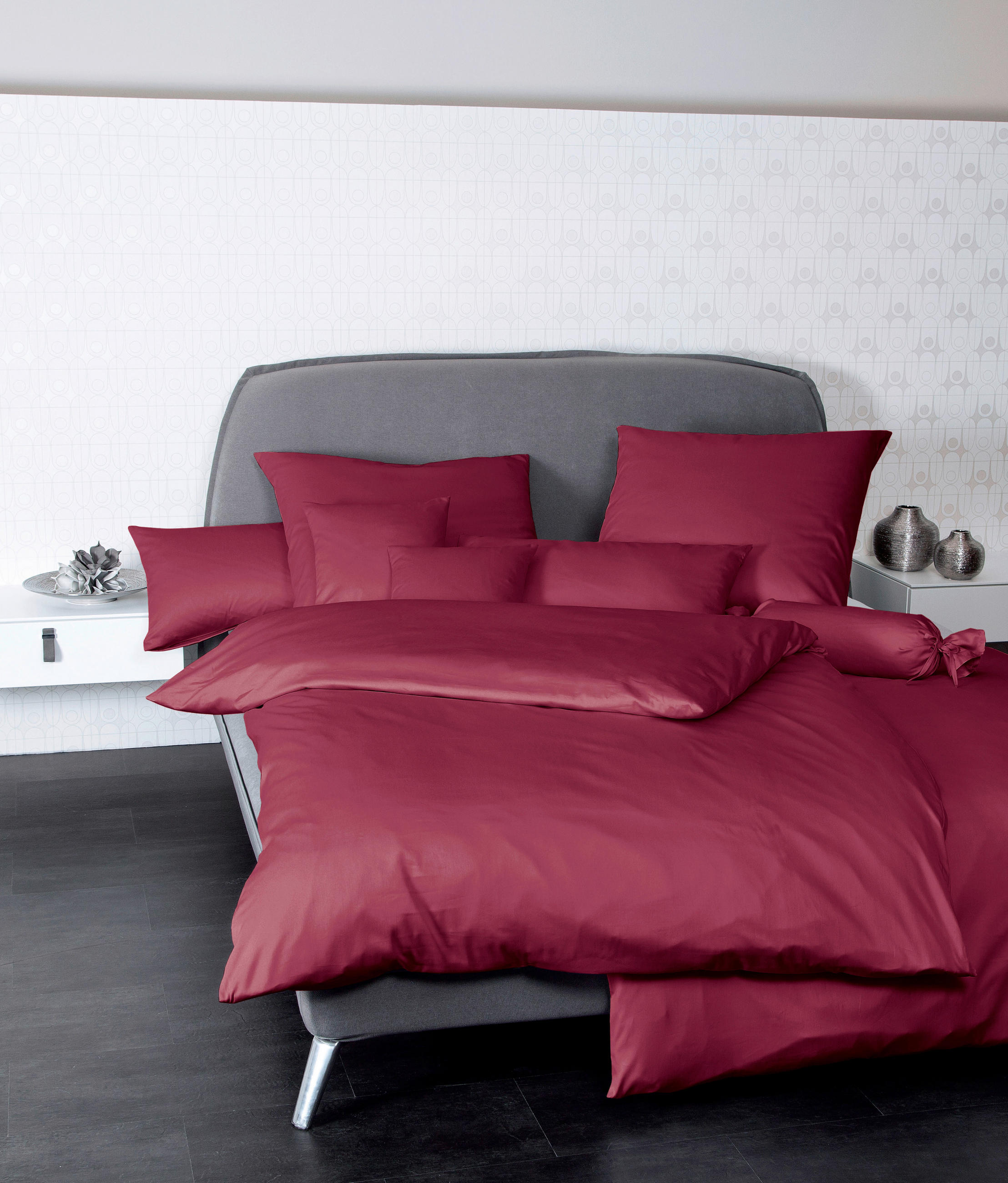KOPFKISSENBEZUG Giacomo 40/40 cm  - Bordeaux, Basics, Textil (40/40cm) - Janine