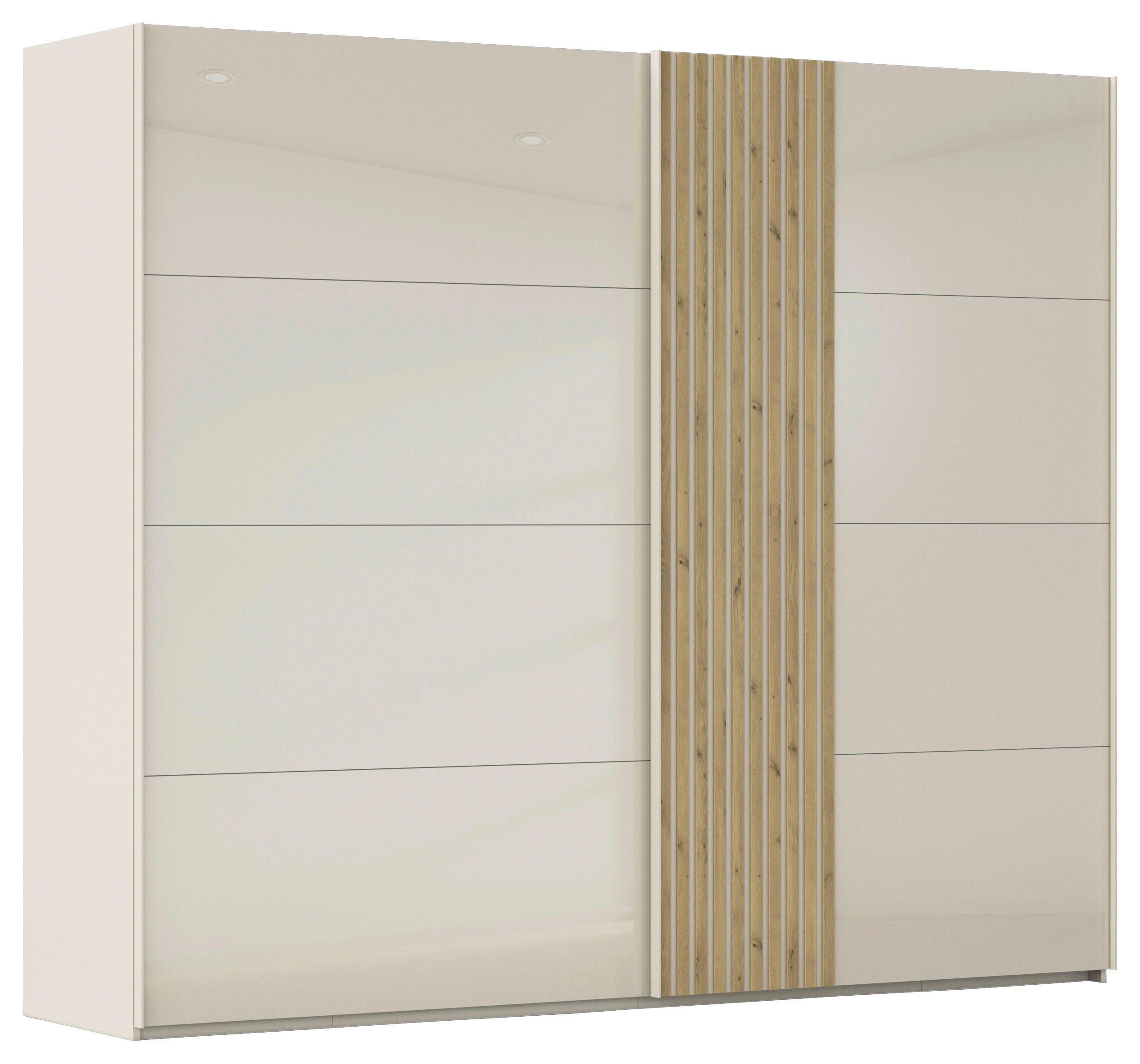 SKŘÍŇ S POSOUVACÍMI DVEŘMI, barvy dubu, šampaňská, 262/223/68 cm - barvy dubu/šampaňská, Design, kov/kompozitní dřevo (262/223/68cm) - Novel