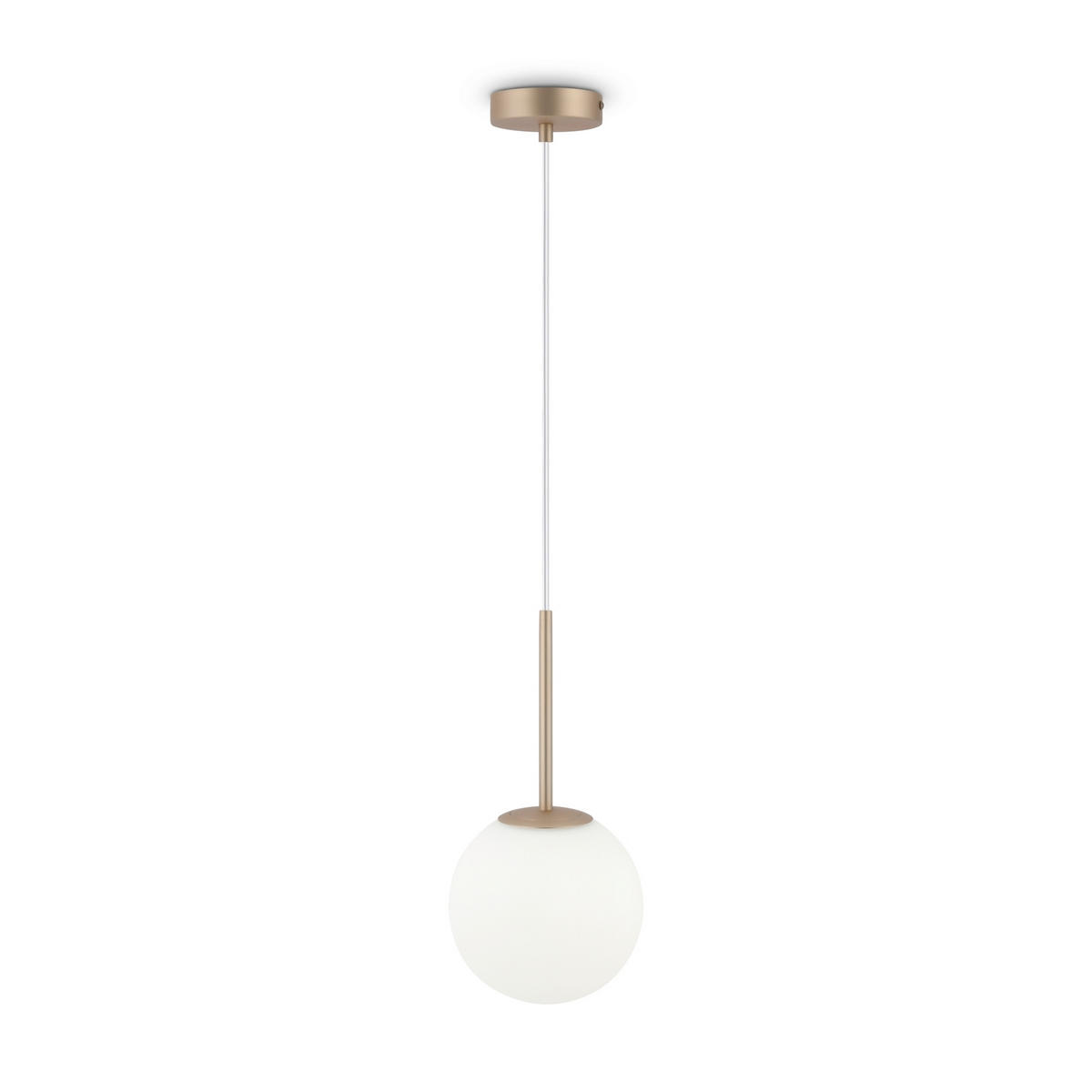 PENDELLEUCHTE 18/180 cm    - Weiss/Goldfarben, Trend, Glas/Metall (18/180cm) - MAYTONI