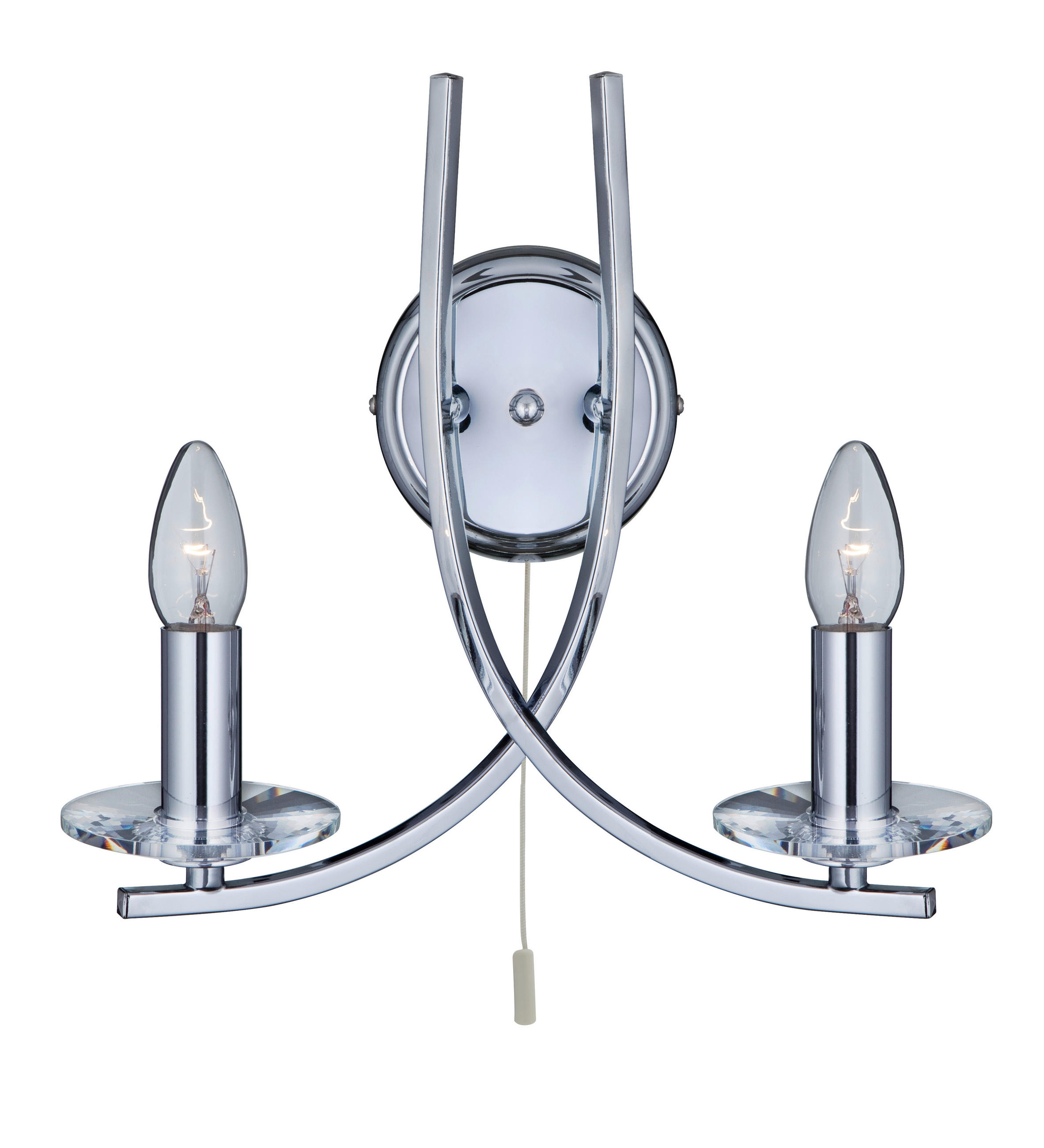 WANDLEUCHTE Ascona 30/29 cm   - Chromfarben, KONVENTIONELL, Glas/Metall (30/29cm) - Searchlight