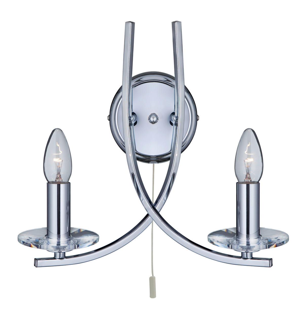 WANDLEUCHTE Ascona 30/29 cm  - Chromfarben, KONVENTIONELL, Glas/Metall (30/29cm) - Searchlight