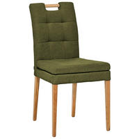 STUHL Webstoff Grün, Eichefarben Eiche massiv  - Eichefarben/Grün, KONVENTIONELL, Holz/Textil (47/91,5/59cm) - Celina Home