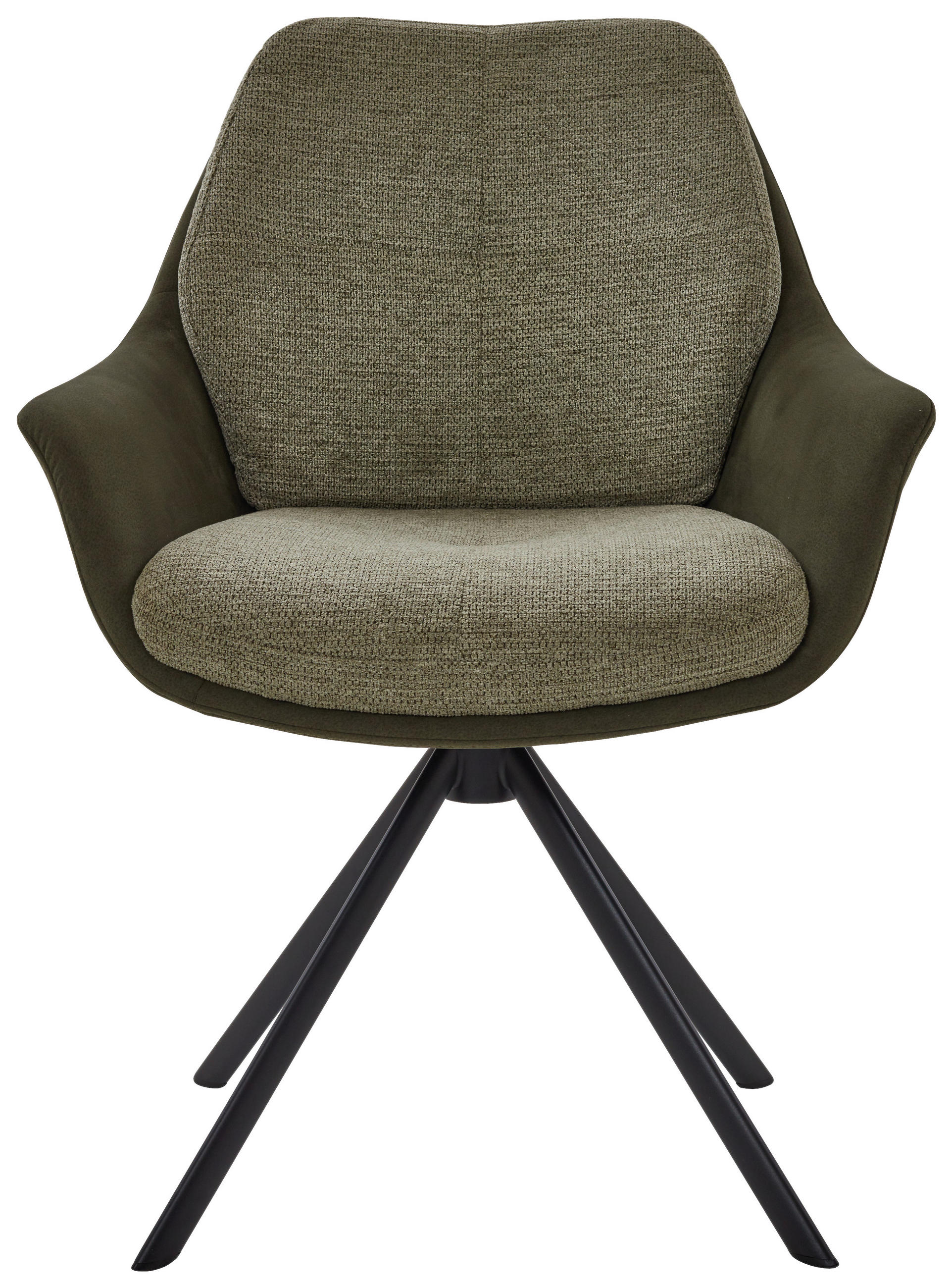 ARMLEHNSTUHL  in Eisen Webstoff, Mikrofaser  - Schwarz/Grün, Design, Textil/Metall (62/83,5/65cm) - Valnatura