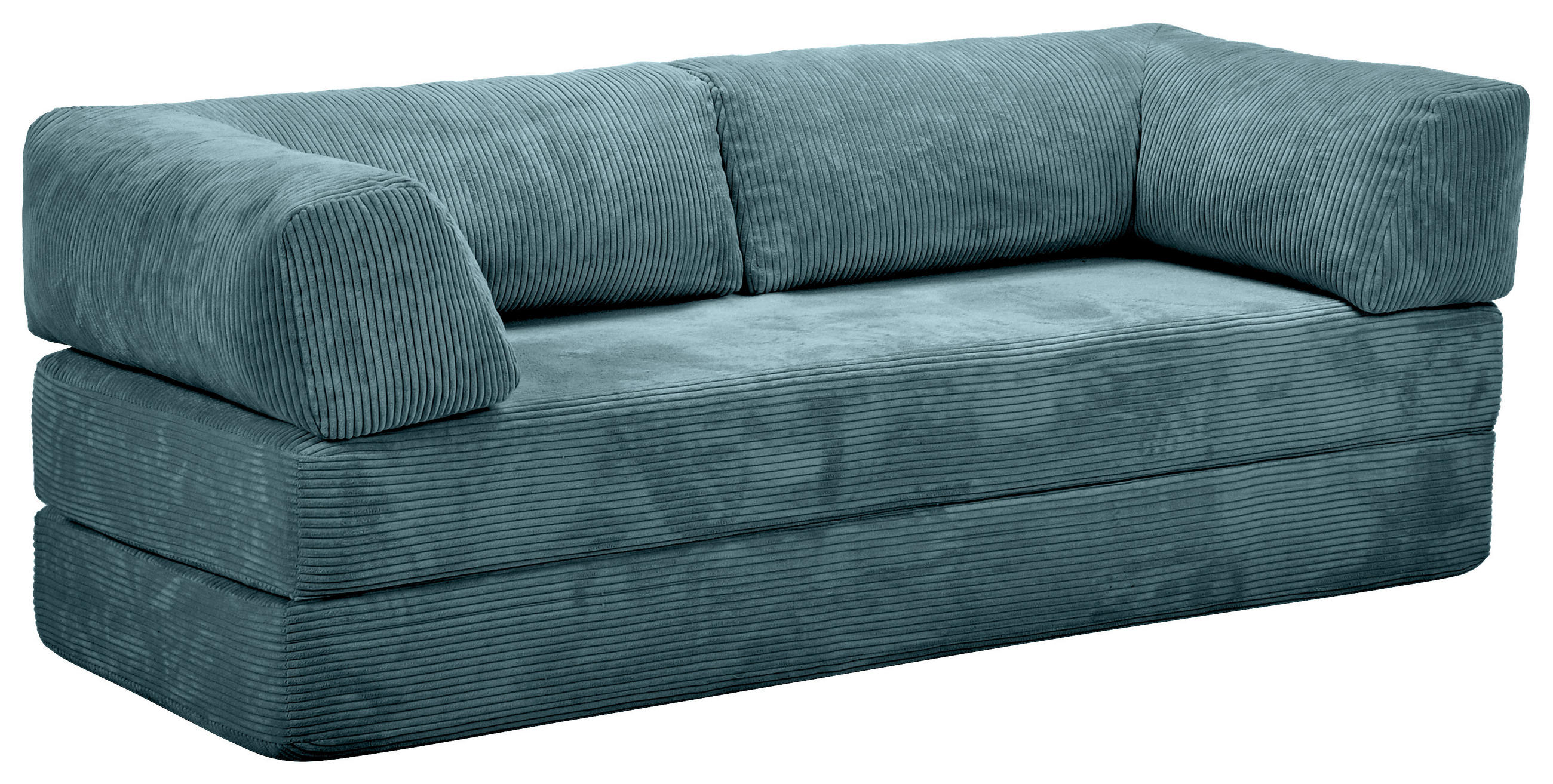 SCHLAFSOFA Cord Petrol  - Petrol, KONVENTIONELL, Textil/Metall (200/77/80cm) - Carryhome