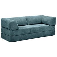 SCHLAFSOFA Cord Petrol  - Petrol, KONVENTIONELL, Textil/Metall (200/77/80cm) - Carryhome