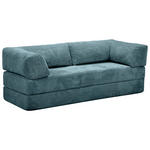 SCHLAFSOFA Cord Petrol  - Petrol, KONVENTIONELL, Textil/Metall (200/77/80cm) - Carryhome