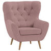 OHRENSESSEL in Cord Rosa  - Eichefarben/Rosa, Design, Holz/Textil (87/101/95cm) - Stylife