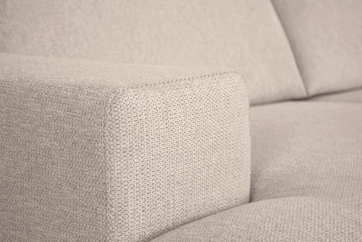 ECKSOFA in Webstoff Beige  - Beige/Schwarz, Design, Kunststoff/Textil (204/293cm) - MID.YOU