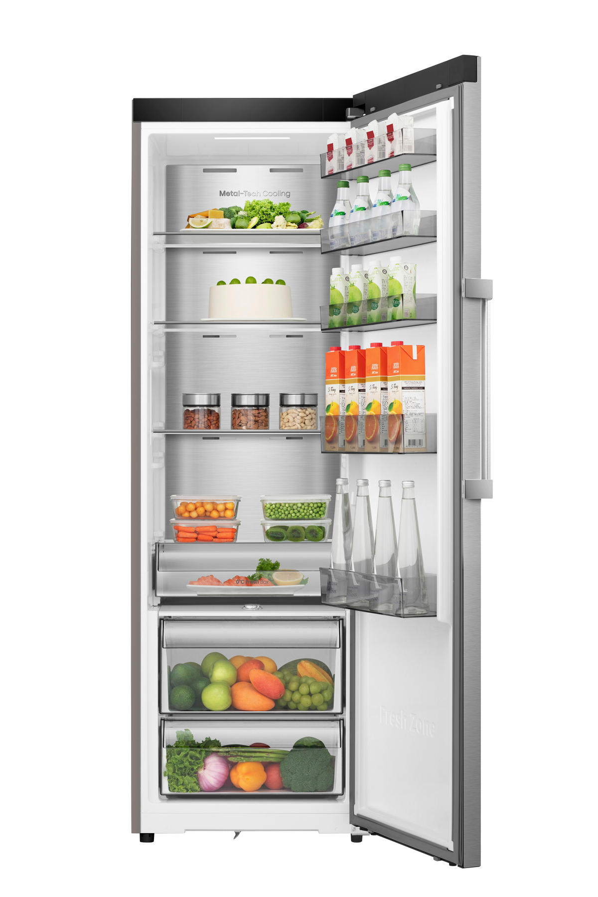 KÜHLSCHRANK 59,5/185,6/60 cm RL3K370SAIE1  - Edelstahlfarben, Trend, Glas/Kunststoff (59,5/185,6/60cm) - Hisense