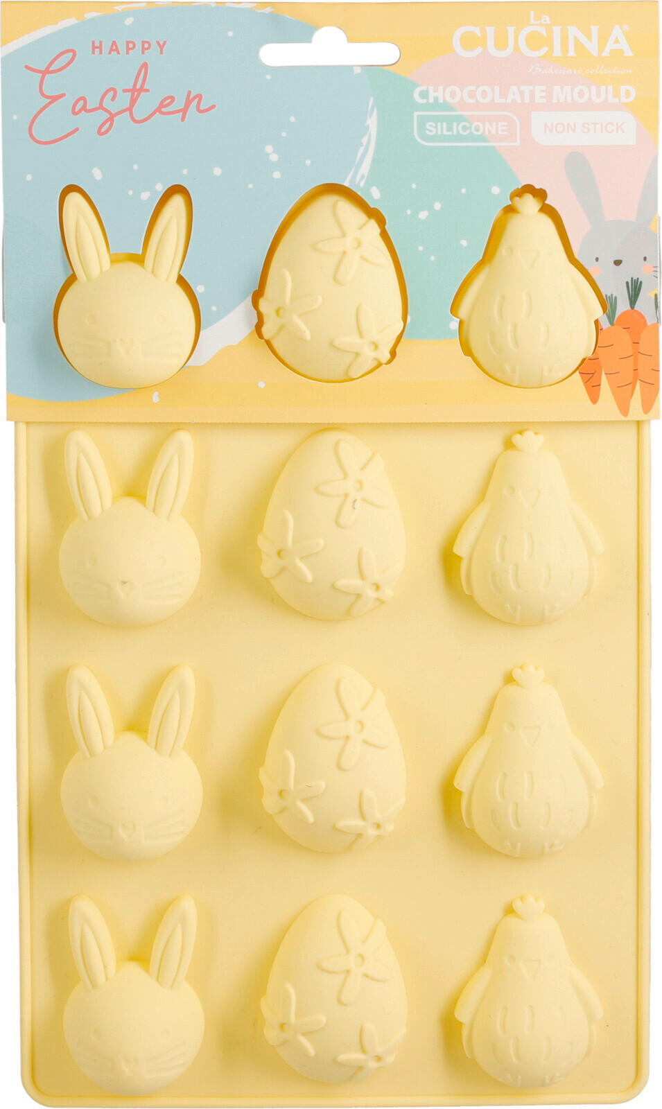 CSOKOLÁDÉFORMA - sárga, Basics, műanyag (2cm)