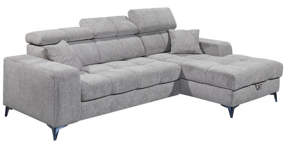 ECKSOFA Taupe Chenille  - Taupe/Schwarz, KONVENTIONELL, Kunststoff/Textil (268/172cm) - Carryhome