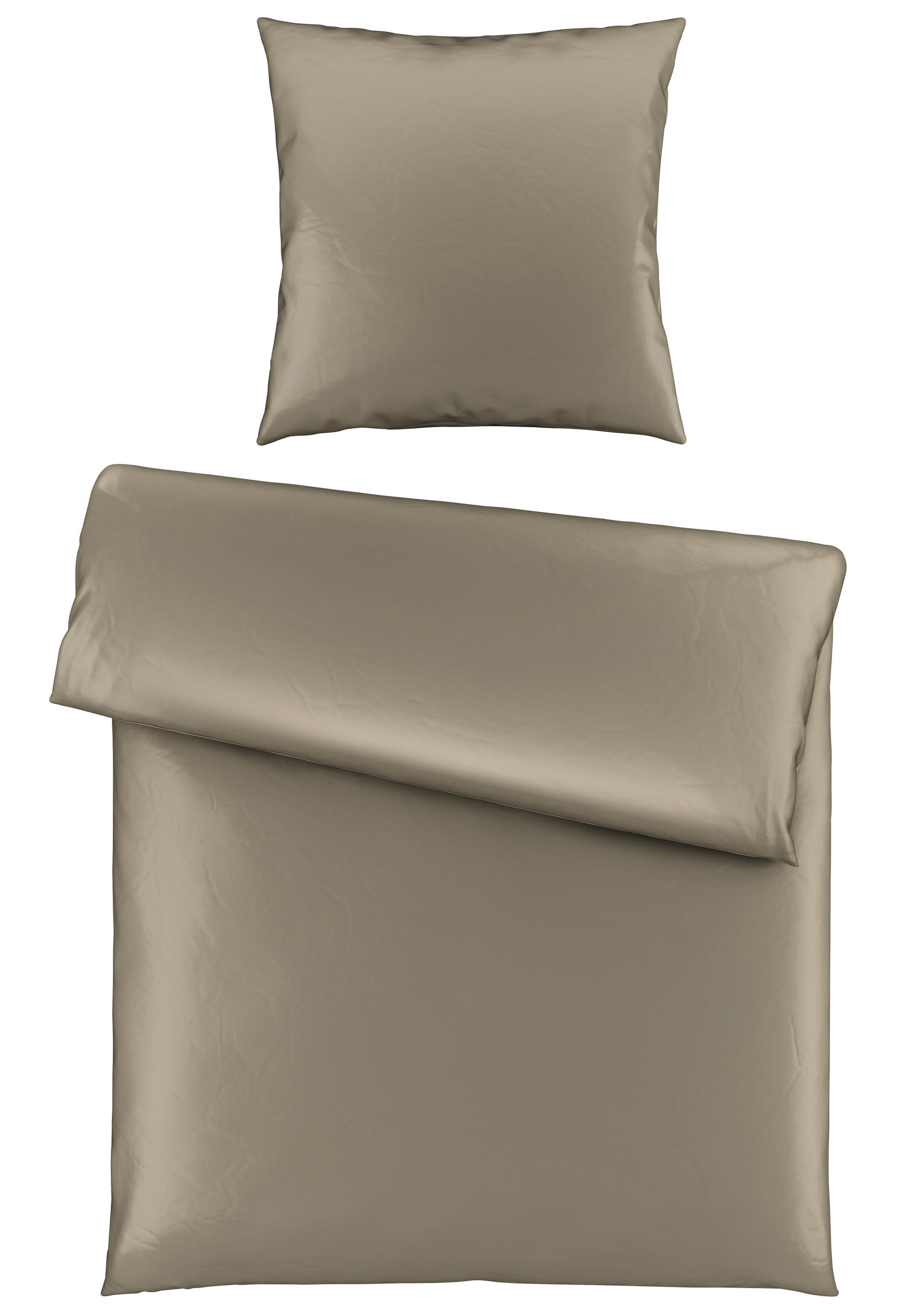 BETTWÄSCHE 2-teilig NIGIRI Satin 155/220 cm  - Hellgrau, Basics, Textil (155/220cm) - Bio:Vio