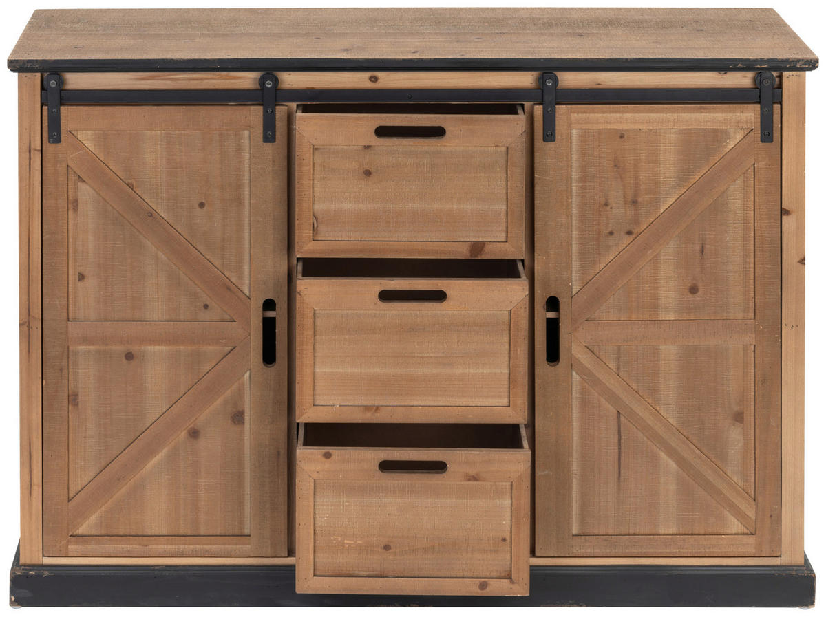 HIGHBOARD  in 120/86/40 cm  - Schwarz/Naturfarben, LIFESTYLE, Holz/Holzwerkstoff (120/86/40cm) - Livetastic
