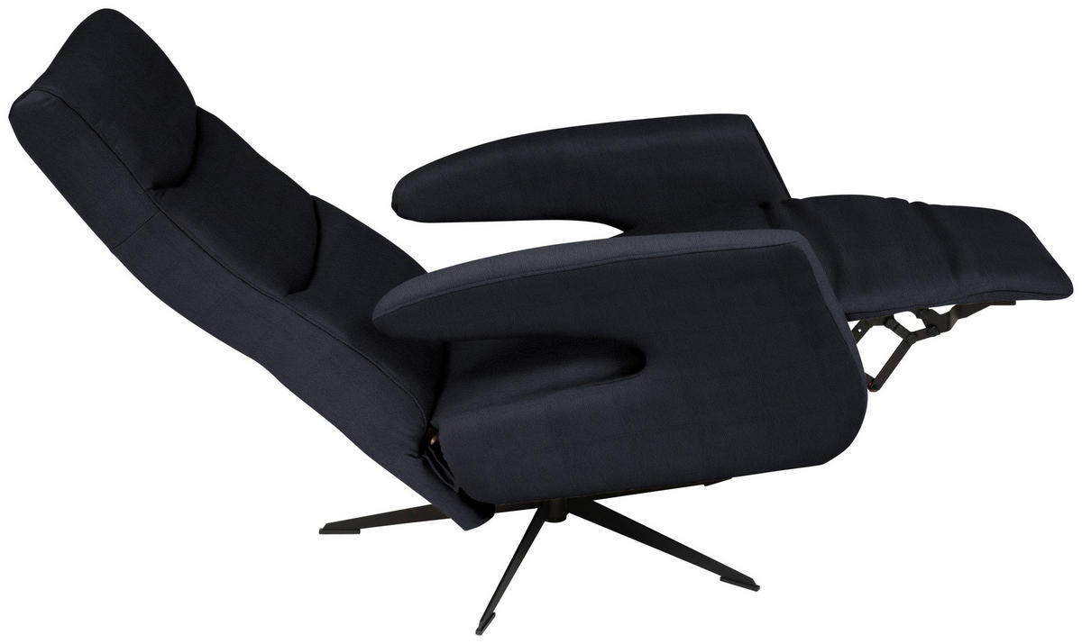 RELAXSESSEL in Textil Schwarz  - Schwarz, Design, Textil/Metall (75/106/89cm) - Welnova