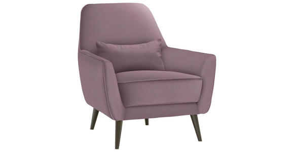 SESSEL in Mikrofaser Altrosa - Schwarz/Altrosa, MODERN, Holz/Textil (77/86/80cm) - Carryhome