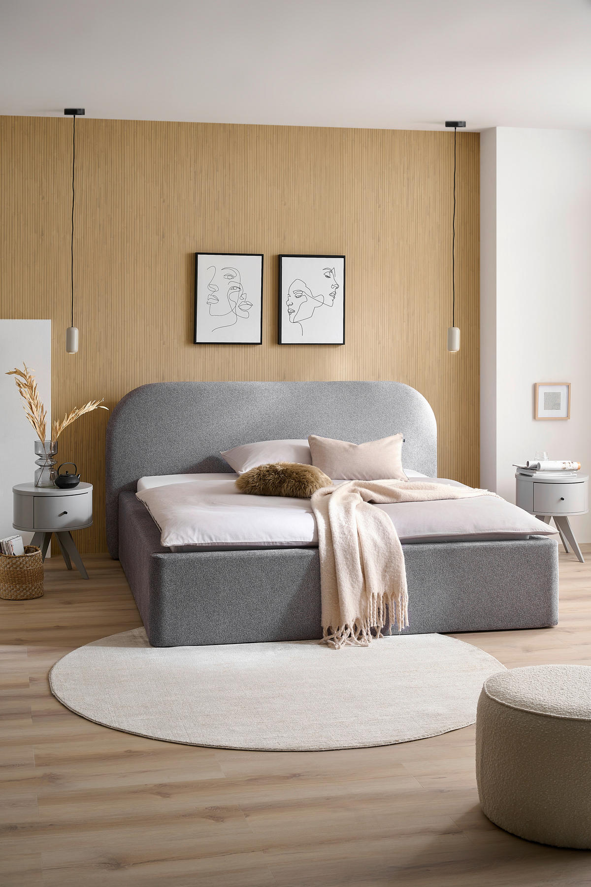 POLSTERBETT 160/200 cm  in Grau  - Schwarz/Grau, Design, Textil (160/200cm) - Boxxx
