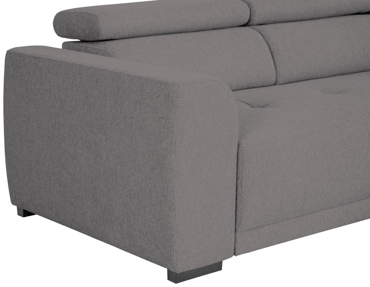 ECKSOFA in Struktur Anthrazit  - Anthrazit/Schwarz, Design, Kunststoff/Textil (205/284cm) - MID.YOU