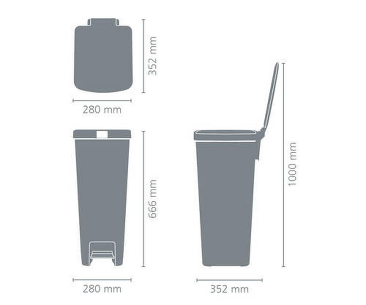 ODPADKOVÝ KOŠ  40 l - tmavě šedá, Basics, plast (28/66.6/35.2cm) - Brabantia