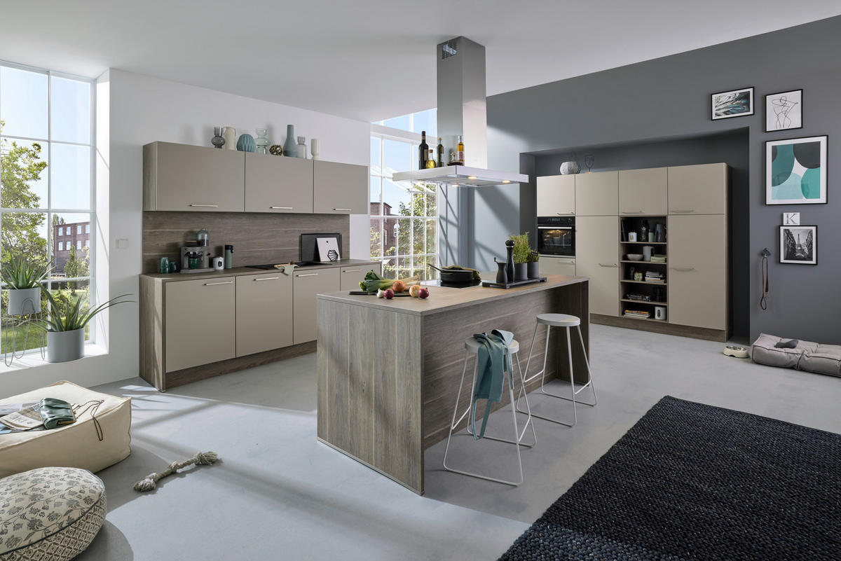 EINBAUKÜCHE   - Beige, Design, Holzwerkstoff - Dieter Knoll