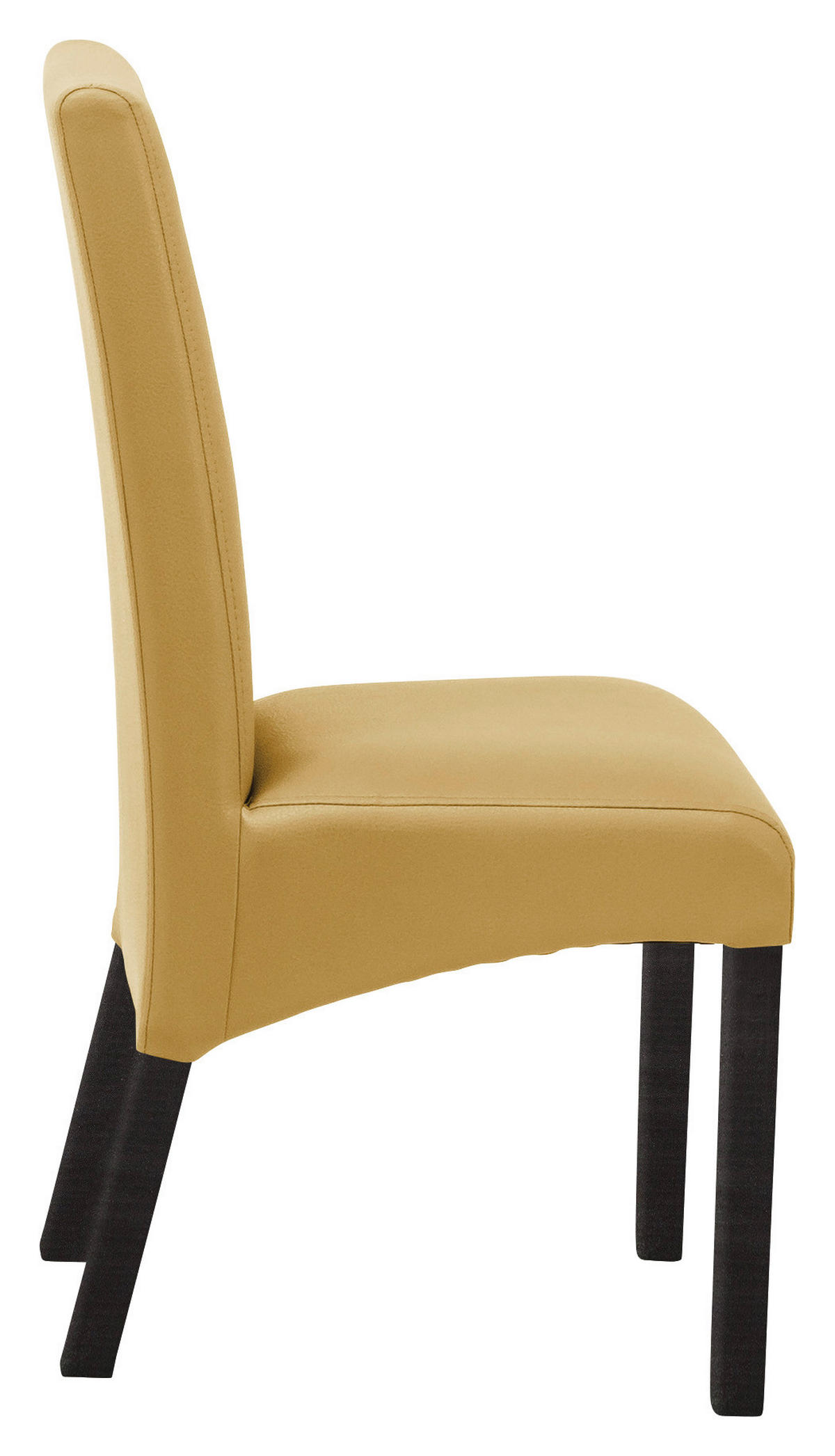 STUHL Lederlook Currygelb, Buche Kolonial  - Currygelb/Buche Kolonial, KONVENTIONELL, Holz/Textil (47/102/57cm) - Carryhome