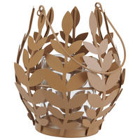 MÉCSESTARTÓ - barna, Natur, Üveg/fém (13/15,8cm) - Ambia Home