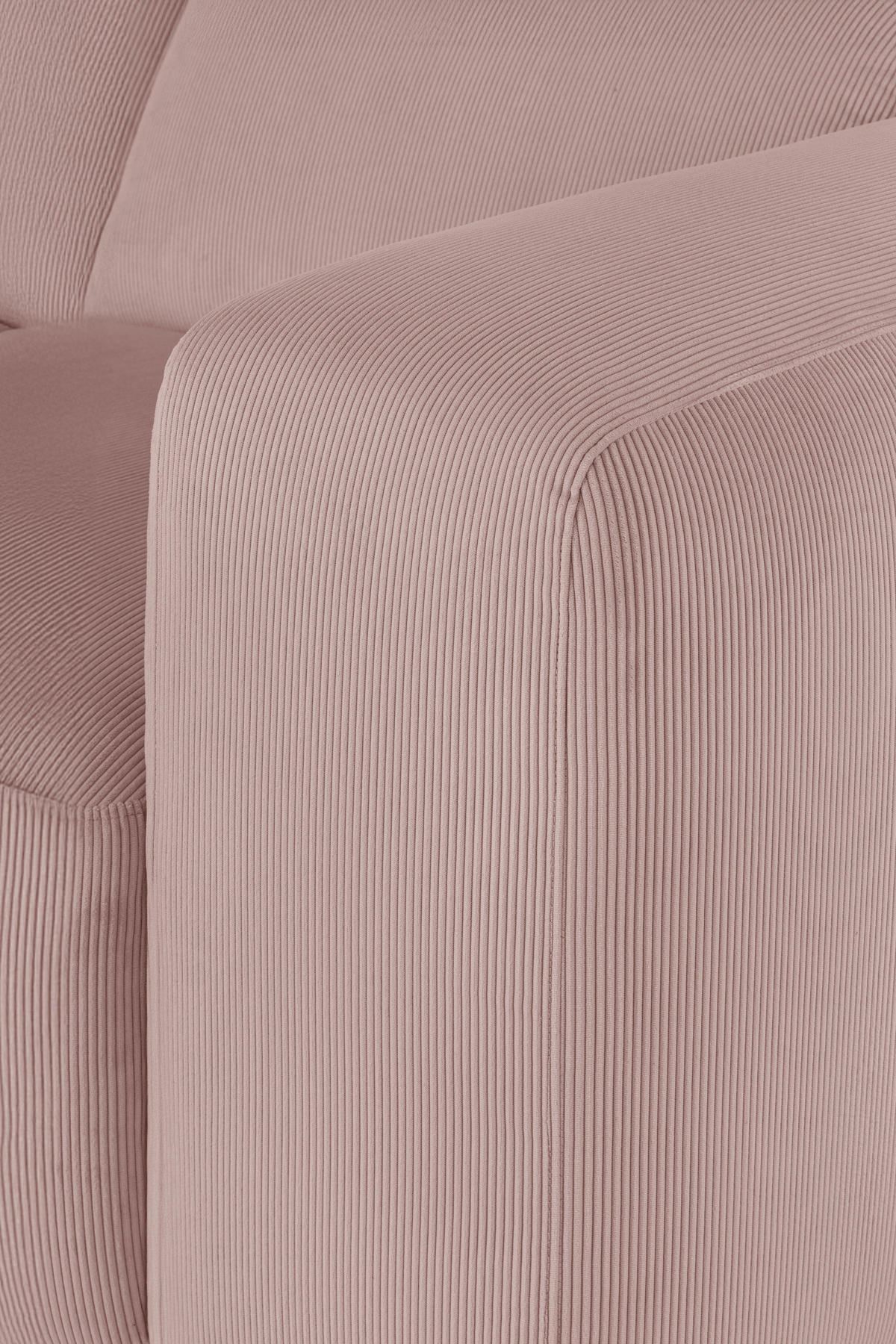 ECKSOFA HANNAH Rosa Cord  - Schwarz/Rosa, Design, Kunststoff/Textil (200/304cm) - MID.YOU