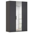 DREHTÜRENSCHRANK 151/223/61 cm,  in Graphitfarben, 3-türig  - Graphitfarben, Basics, Glas/Holzwerkstoff (151/223/61cm) - Novel