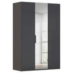 DREHTÜRENSCHRANK 151/223/61 cm,  in Graphitfarben, 3-türig  - Graphitfarben, Basics, Glas/Holzwerkstoff (151/223/61cm) - Novel