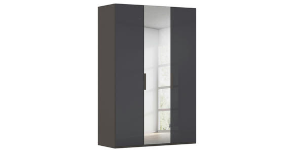 DREHTÜRENSCHRANK 151/223/61 cm,  in Graphitfarben, 3-türig  - Graphitfarben, Basics, Glas/Holzwerkstoff (151/223/61cm) - Novel