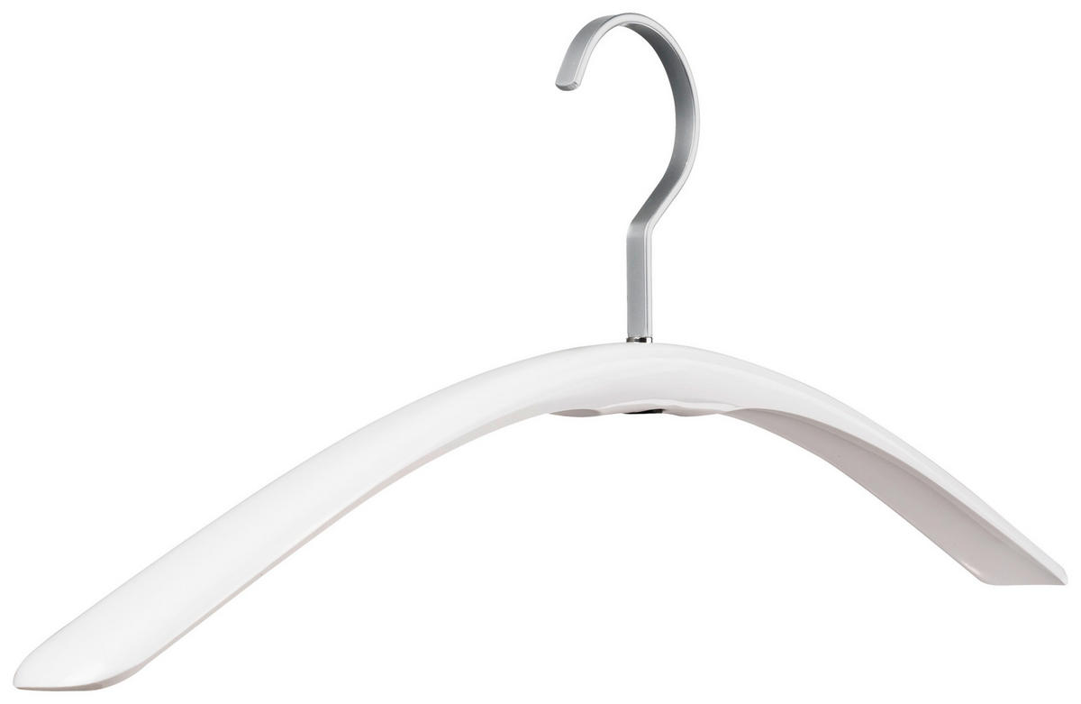 KLEIDERBÜGELSET 2-TEILIG Metall, Kunststoff  - Silberfarben/Weiß, Basics, Kunststoff/Metall (44/17,5/3,5cm)