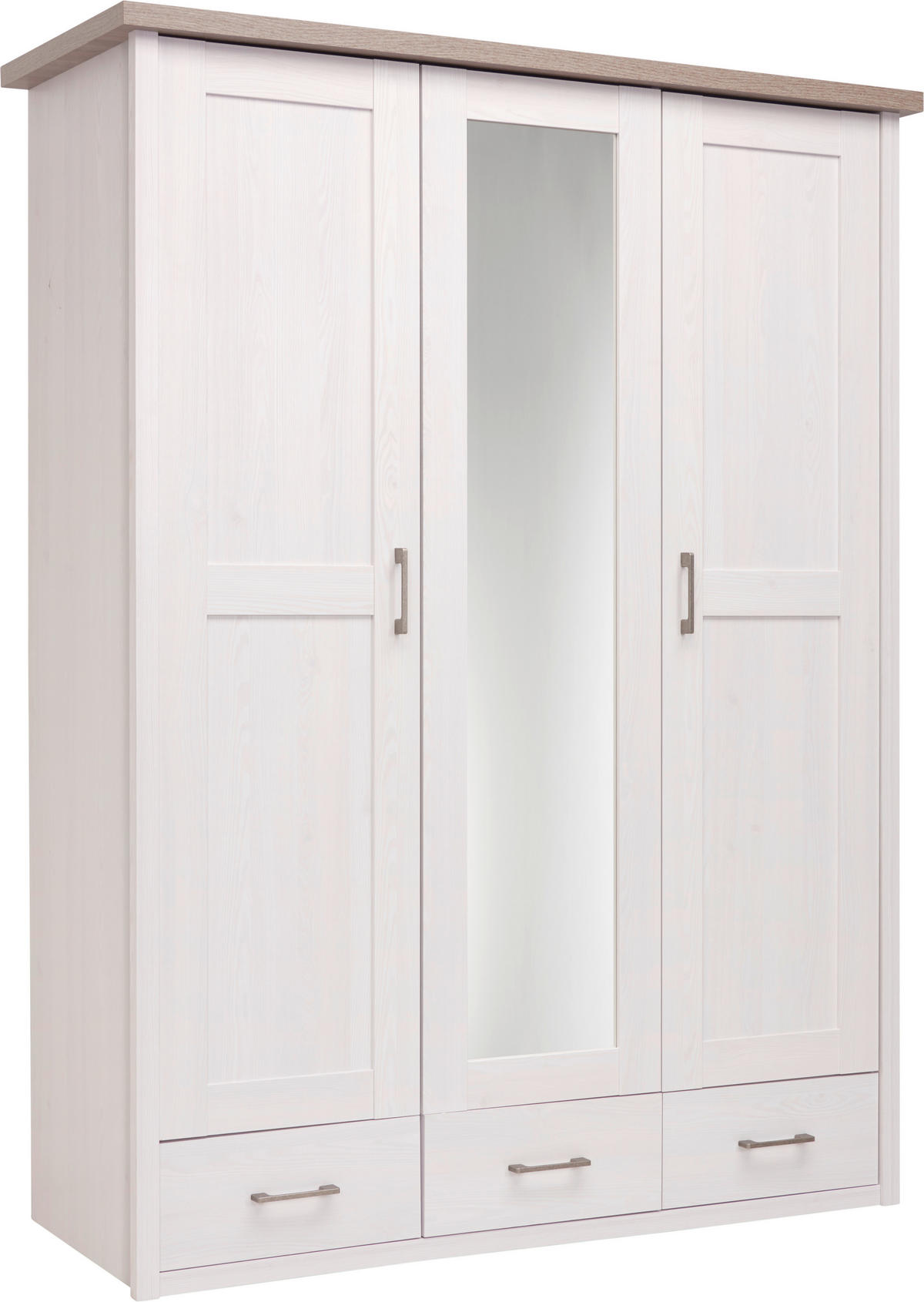 Șifonier, 148/201/62 cm, alb, culoare lemn stejar pufos - alb/culoare lemn stejar pufos, Lifestyle, metal/material pe bază de lemn (148/201/62cm) - Carryhome