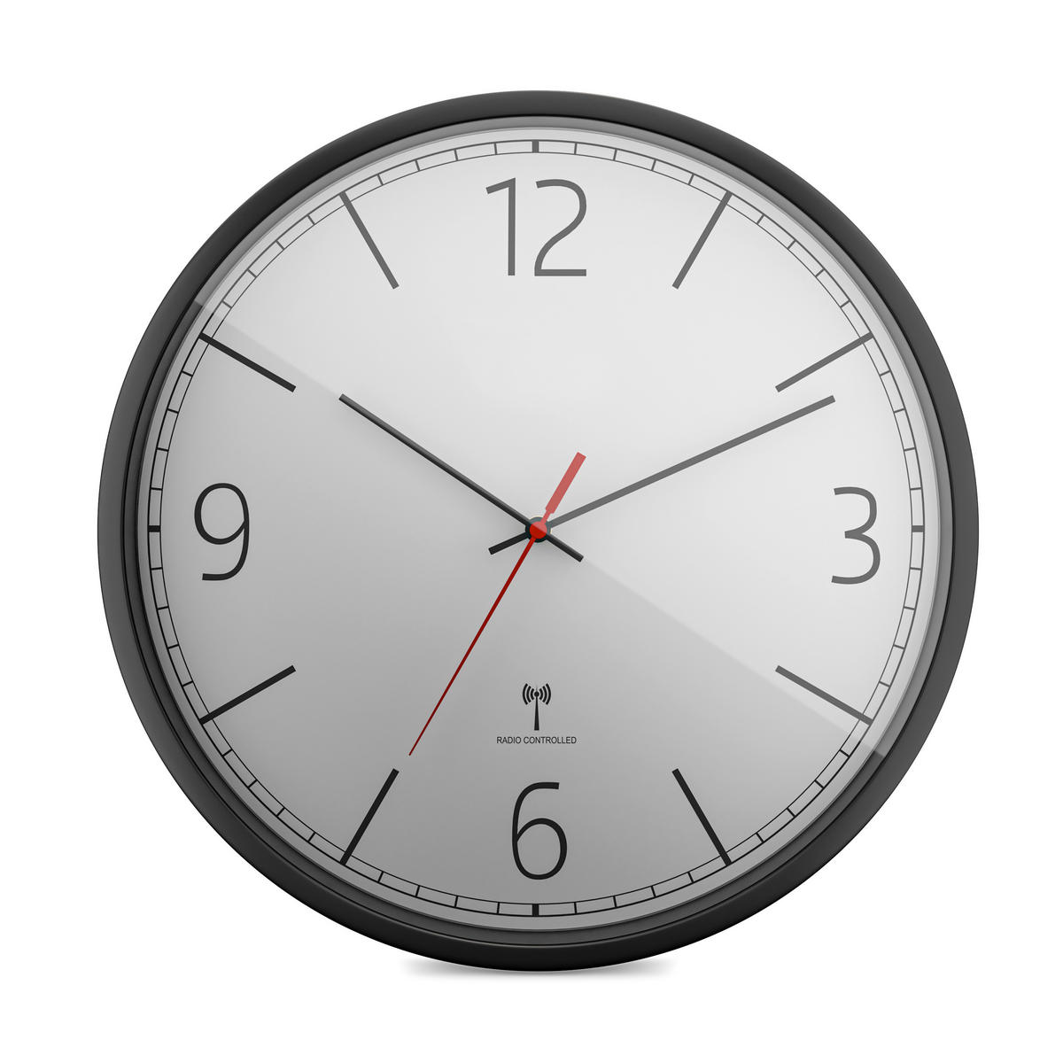 WANDUHR Schwarz, Weiß  - Schwarz/Weiß, Basics, Kunststoff (30cm)