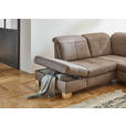 WOHNLANDSCHAFT in Mikrofaser Graubraun  - Wildeiche/Graubraun, KONVENTIONELL, Holz/Textil (243/343/185cm) - Voleo