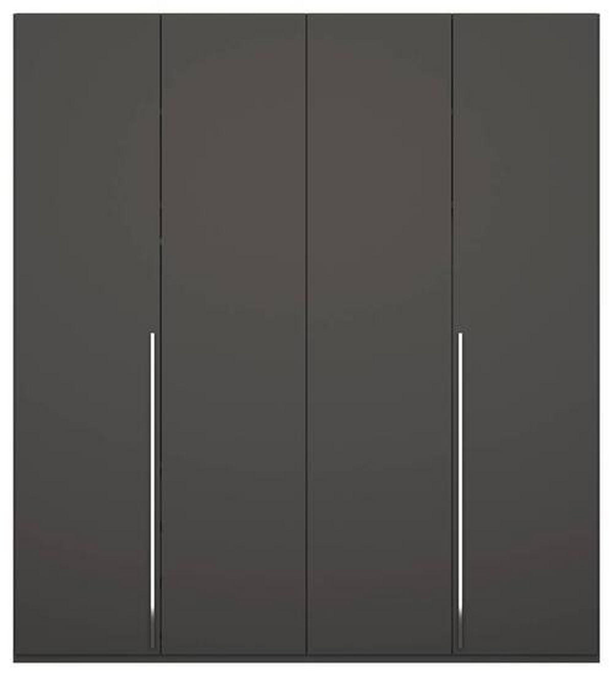 DREHTÜRENSCHRANK in Graphitfarben  - Chromfarben/Graphitfarben, Design, Holzwerkstoff/Metall (201/223/60cm) - home24