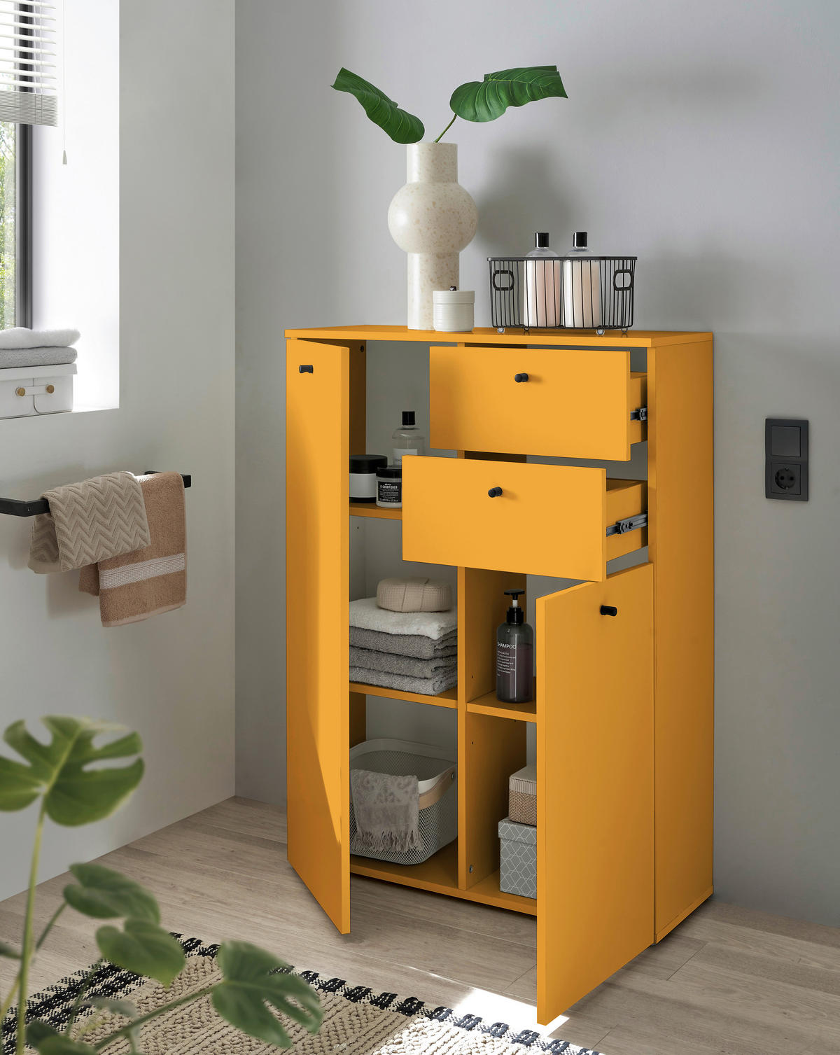 MIDISCHRANK 80/110/30 cm  - Gelb/Schwarz, Modern, Holzwerkstoff/Kunststoff (80/110/30cm) - MID.YOU