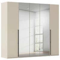 DREHTÜRENSCHRANK 251/235/61 cm,  in Champagner, 5-türig  - Chromfarben/Champagner, Basics, Glas/Holzwerkstoff (251/235/61cm) - Novel