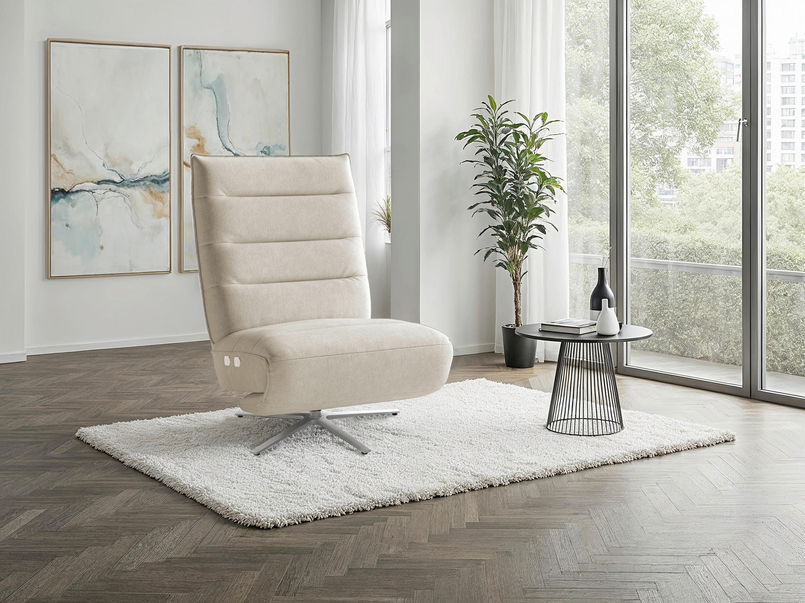 Sit & More RELAXAČNÍ KŘESLO, textil, barvy stříbra