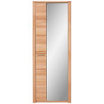 GARDEROBENSCHRANK 74/201/40 cm  - Edelstahlfarben/Buchefarben, Natur, Glas/Holz (74/201/40cm) - Linea Natura