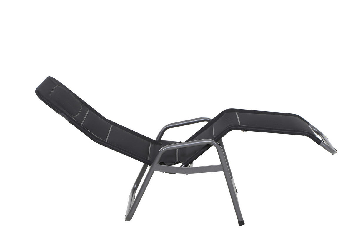 KIPPLIEGE  - Schwarz, KONVENTIONELL, Kunststoff/Metall (150/71/112cm) - Siena Garden