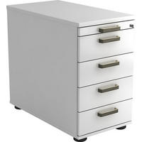ANSTELLCONTAINER Weiß  - Schwarz/Alufarben, KONVENTIONELL, Holzwerkstoff/Kunststoff (42,8/72-76/80cm) - Venda