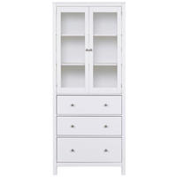 VITRINA, masivno bor bela - siva/bela, Design, kovina/steklo (82/197/40cm) - Livetastic