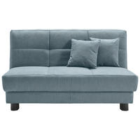 SCHLAFSOFA Mikrovelours Hellblau  - Schwarz/Hellblau, KONVENTIONELL, Textil/Metall (145/85/100cm) - Carryhome