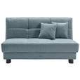 SCHLAFSOFA Mikrovelours Hellblau  - Schwarz/Hellblau, KONVENTIONELL, Textil/Metall (145/85/100cm) - Carryhome