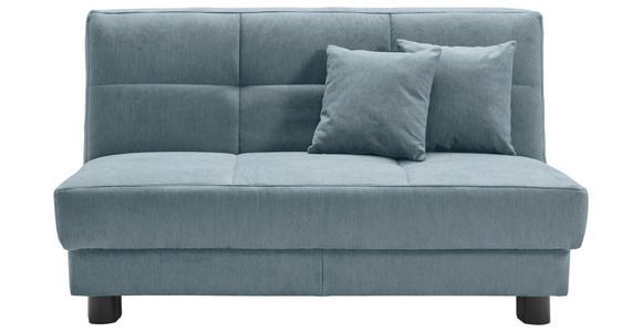 SCHLAFSOFA Mikrovelours Hellblau  - Schwarz/Hellblau, KONVENTIONELL, Textil/Metall (145/85/100cm) - Carryhome