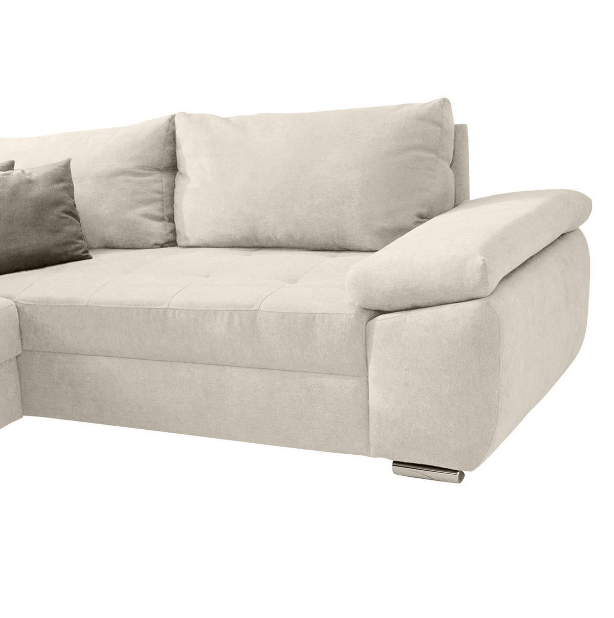 SEDACIA SÚPRAVA, krémová - krémová/chrómová, Konventionell (157/305/219cm) - Livetastic