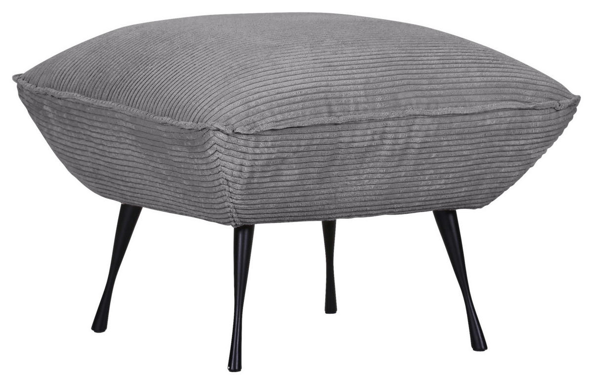 HOCKER in Textil Dunkelgrau  - Dunkelgrau/Schwarz, Konventionell, Textil/Metall (60/49/53cm) - MID.YOU