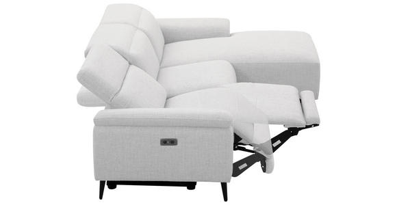 ECKSOFA  in Leinenoptik Hellgrau, Grauweiß  270/171 cm  - Schwarzchrom/Hellgrau, Design, Holz/Kunststoff (270/171cm) - Xora