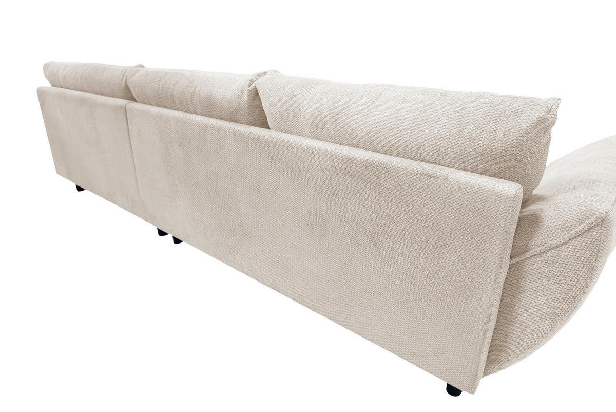 ECKSOFA in Struktur Beige  - Beige/Schwarz, Design, Textil/Metall (324/205cm) - Livetastic