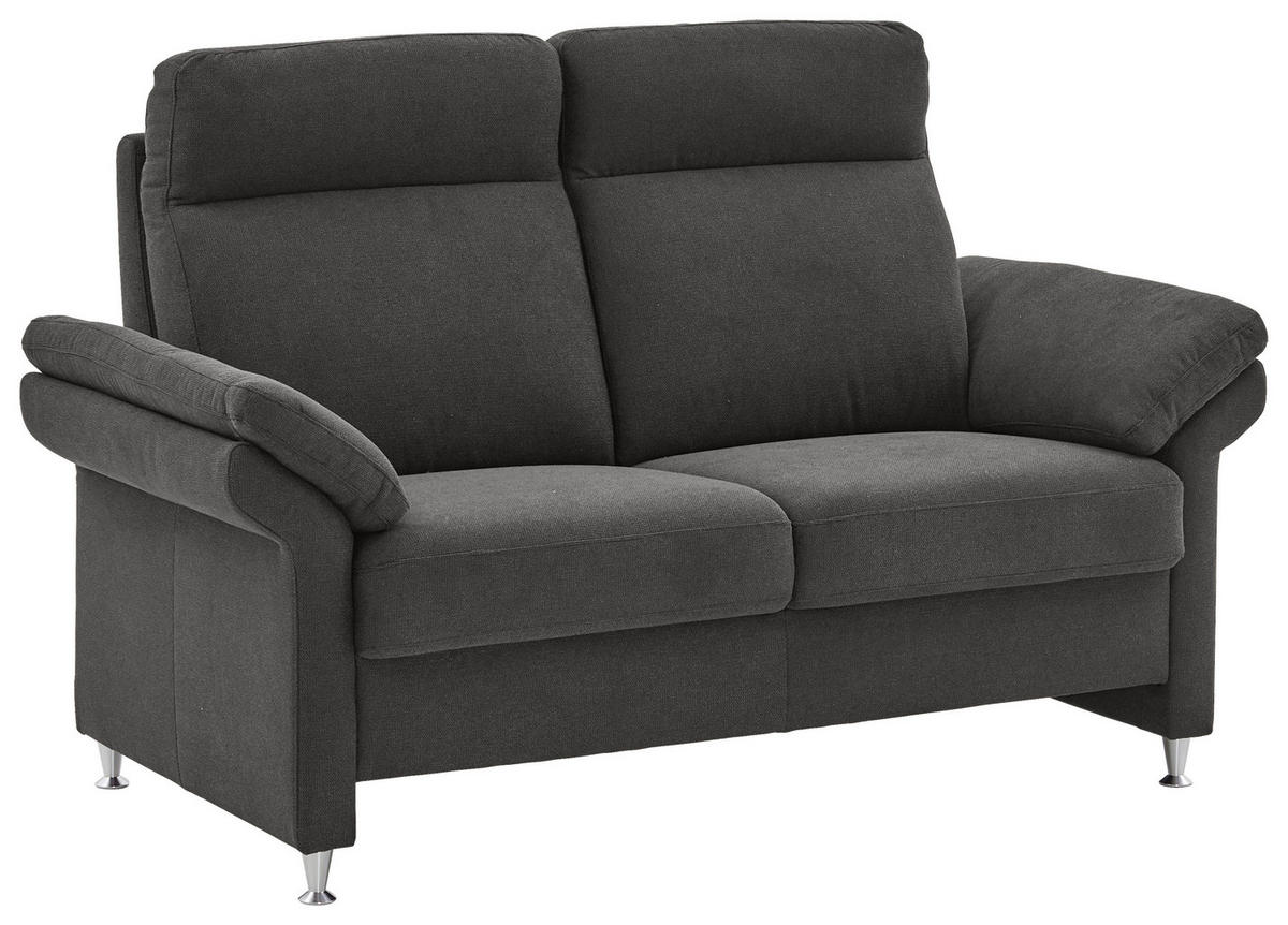 2-SITZER-SOFA Flachgewebe Anthrazit  - Anthrazit/Alufarben, MODERN, Textil/Metall (156/103/89cm) - Pure Home Comfort